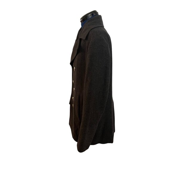 Mens Clothcraft Virgin Wool Blend Peacoat Large Double-Breasted Charcoal - Picture 5 of 16